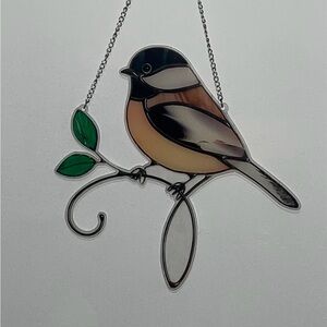 Suncatcher Acrylic Chickadee Bird Decorative Home Decor 7.5”